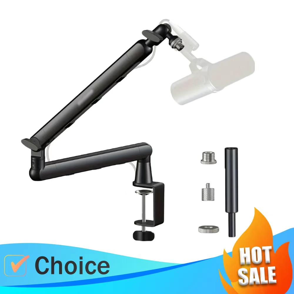 Desk Setup Blue - Microphone Arm, AK-55 Desk Low Profile