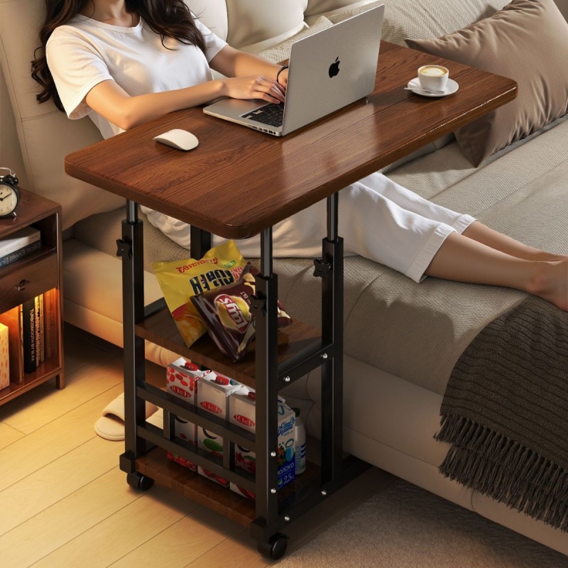 Desk Setup With Laptop - Movable Lifting Bedside Table Bedside Small