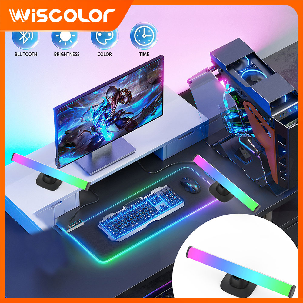 Desk Setup With Tv - RGB LED Lights Bar Bluetooth Smart