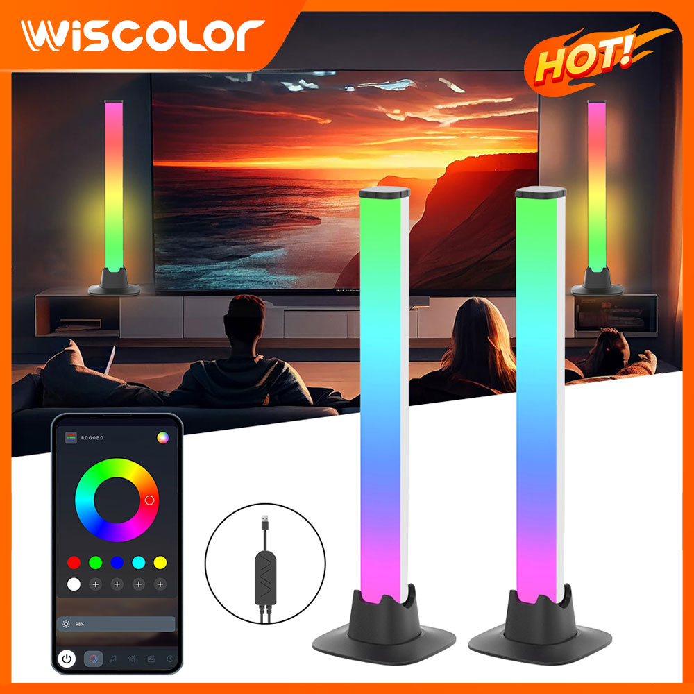 Desk Setup With Tv - Desktop Setup RGB LED Lights Bar