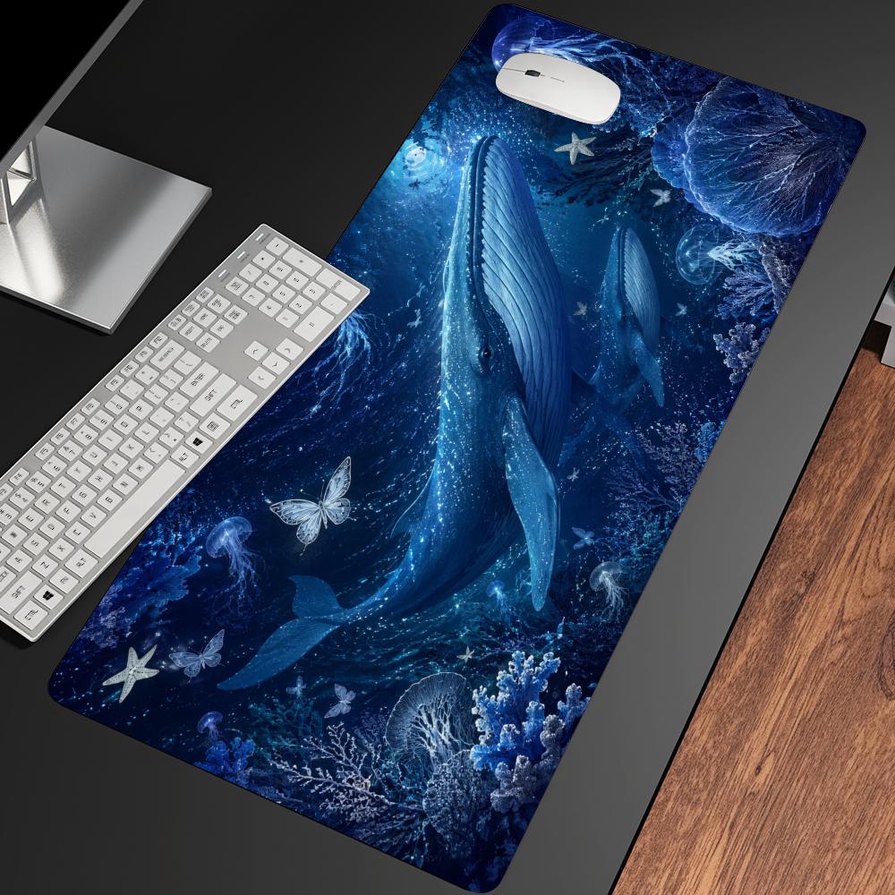 Desk Setup Blue - Interstellar Nebula Blue Whale XL Gaming