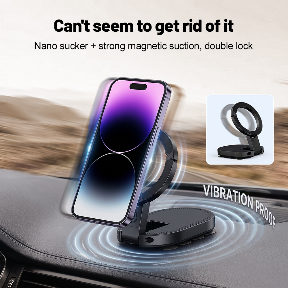 Desk Setup Organization - 360° Rotation 3‑In‑1 Suction Cup Magnetic
