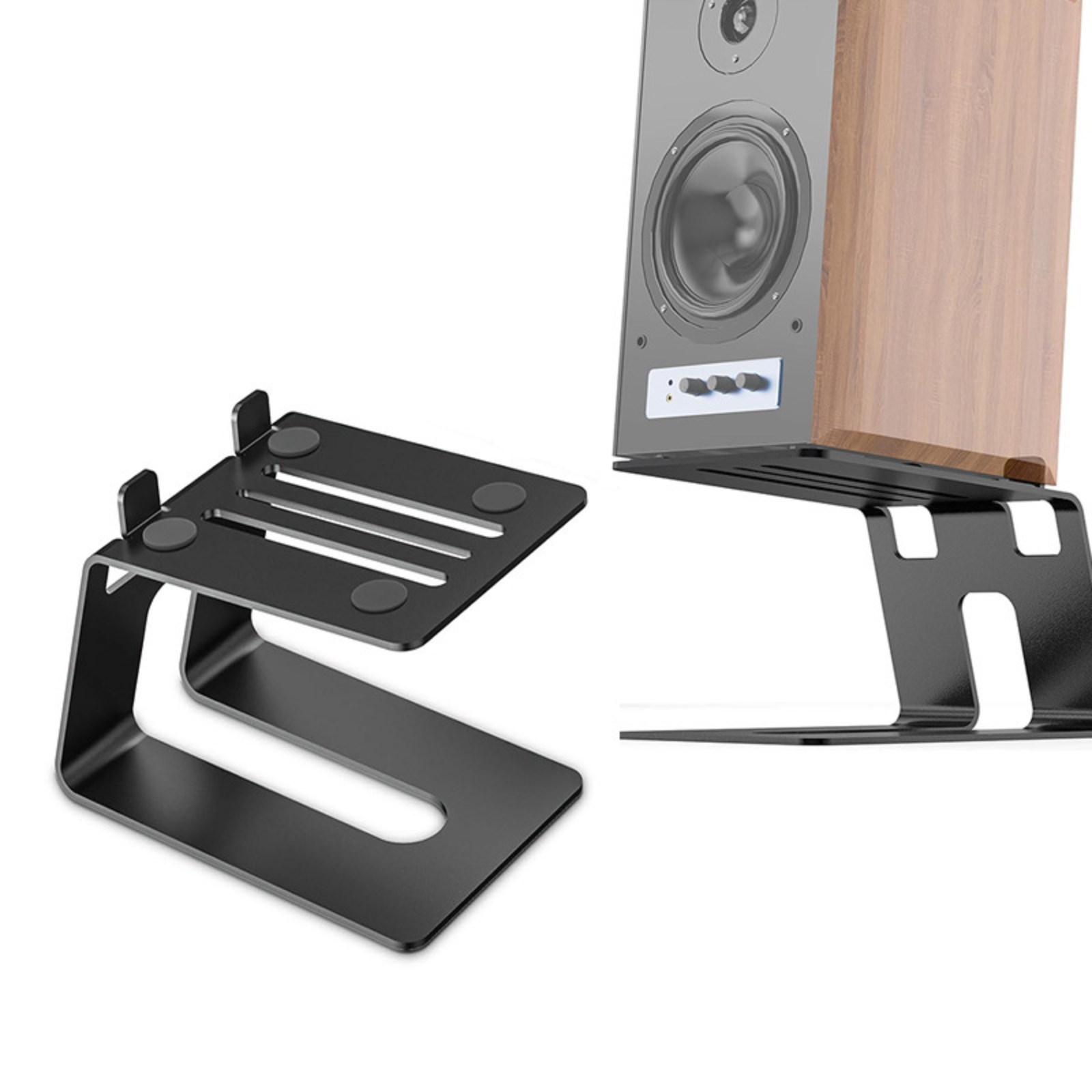 Desk Setup Home Office - 2 Pieces Desktop Speaker Stand Angled