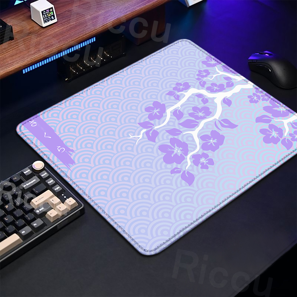 Purple Sakura Table Pad Gaming - огляд і ціна Desk Setup Blue