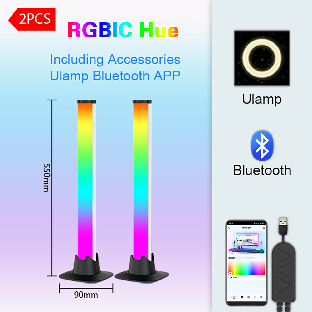 RGB LED Lights Bar Bluetooth S - огляд і ціна Desk Setup With Tv