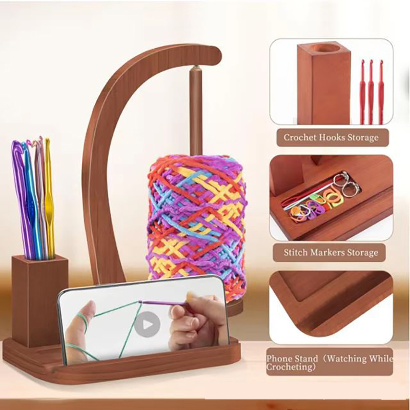 In Stock Wooden Rotating Yarn  - огляд і ціна Desk Setup Organization