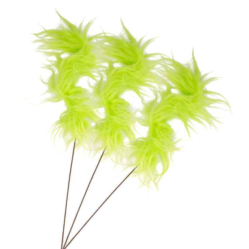 Fluffy Green Grinch Twig Picks - огляд і ціна Desk Setup Green