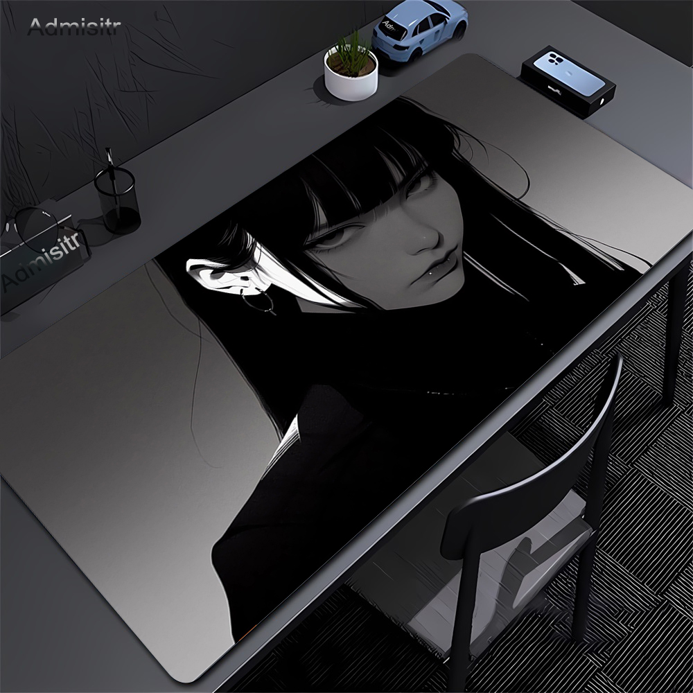 Black Anime Dark Girl Table Ma - огляд і ціна Desk Setup Blue