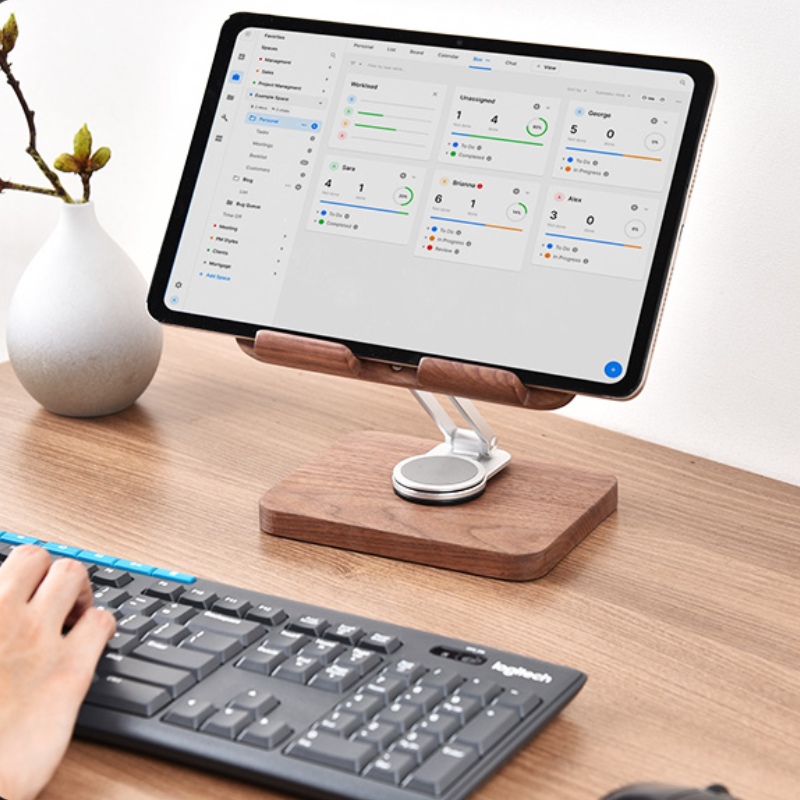 Black Walnut iPad Stand with 3 - огляд і ціна Desk Setup For Studying