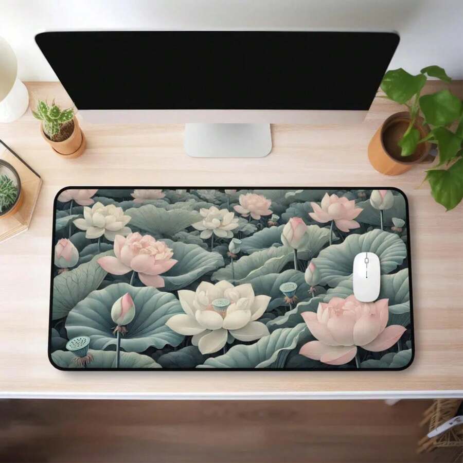 Large Lotus Flower Desk Mat No - огляд і ціна Desk Setup Inspiration