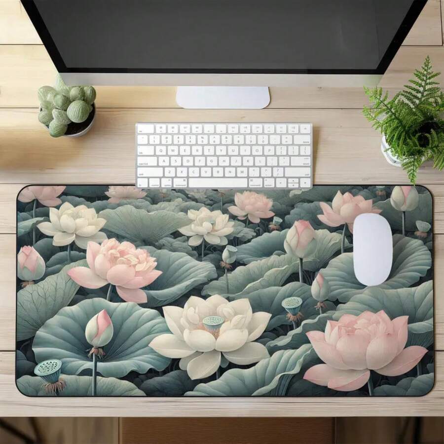 Large Lotus Flower Desk Mat No - огляд і ціна Desk Setup Inspiration
