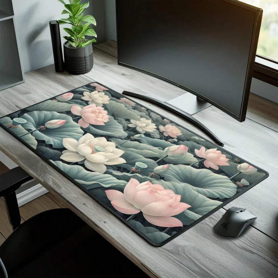 Large Lotus Flower Desk Mat No - огляд і ціна Desk Setup Inspiration