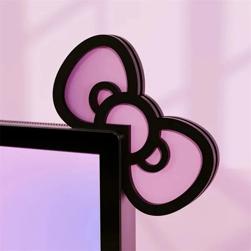 Kawaii Pink Acrylic Bow Monito - огляд і ціна Desk Setup Home Office