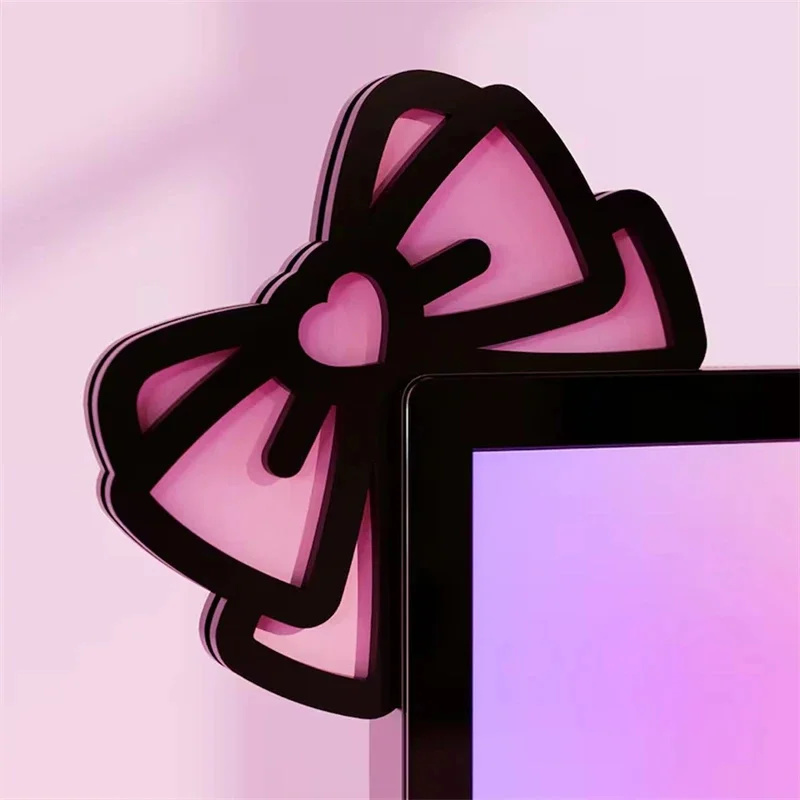 Kawaii Pink Acrylic Bow Monito - огляд і ціна Desk Setup Home Office