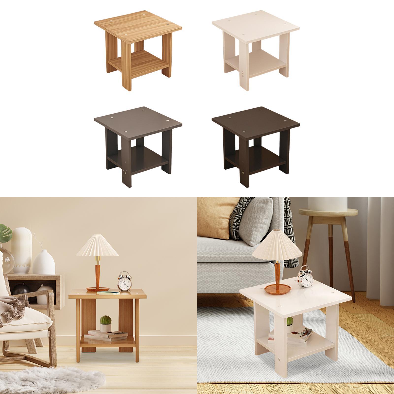 Wooden Double Layers Side Tabl - огляд і ціна Desk Setup With Laptop