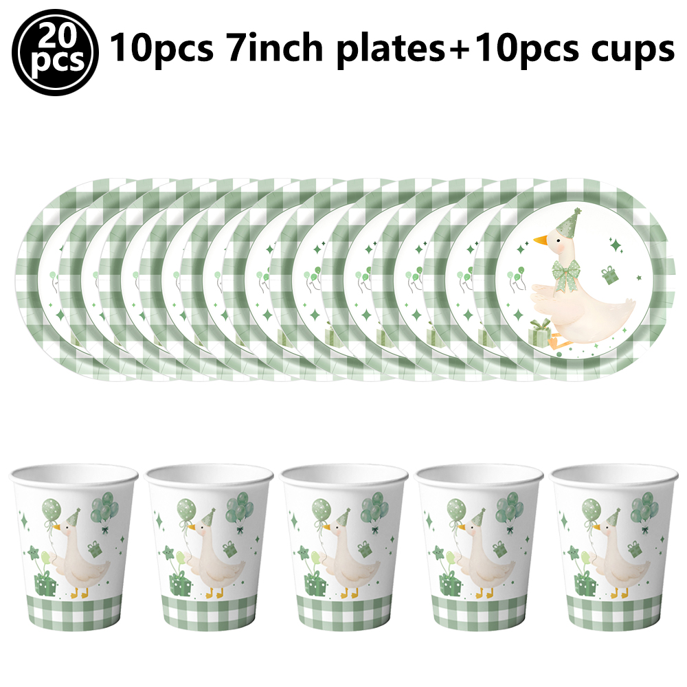 Cute White Duck Green Plaid Di - огляд і ціна Desk Setup Green