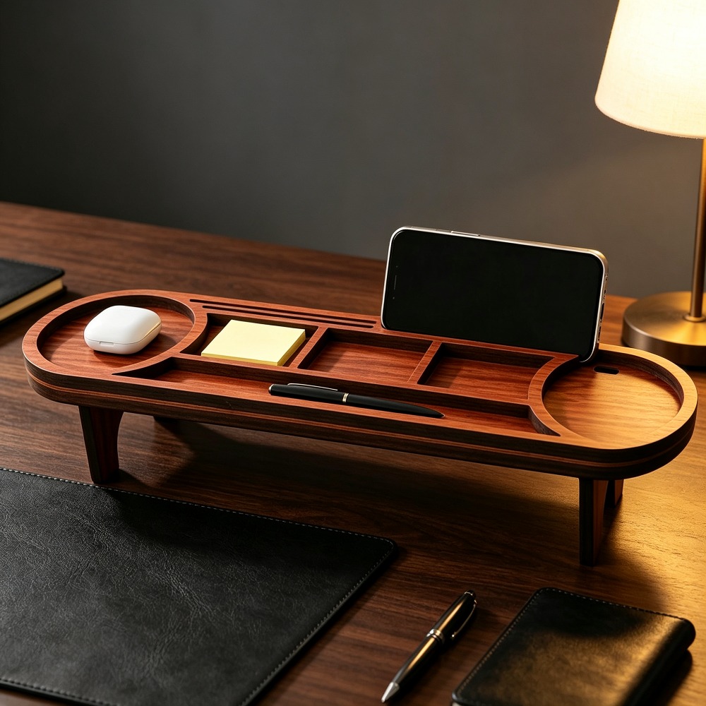 Wooden Desk Organizer with Pho - огляд і ціна Desk Setup Home Office