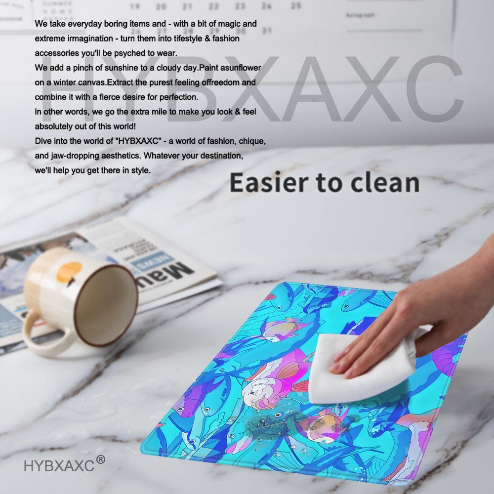 HYBXAXC Mouse Pad Cute Fish De - огляд і ціна Desk Setup Blue