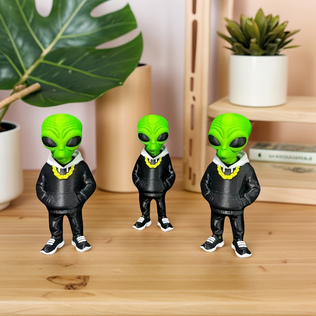 1 Piece Green Alien Figure wit - огляд і ціна Desk Setup Green
