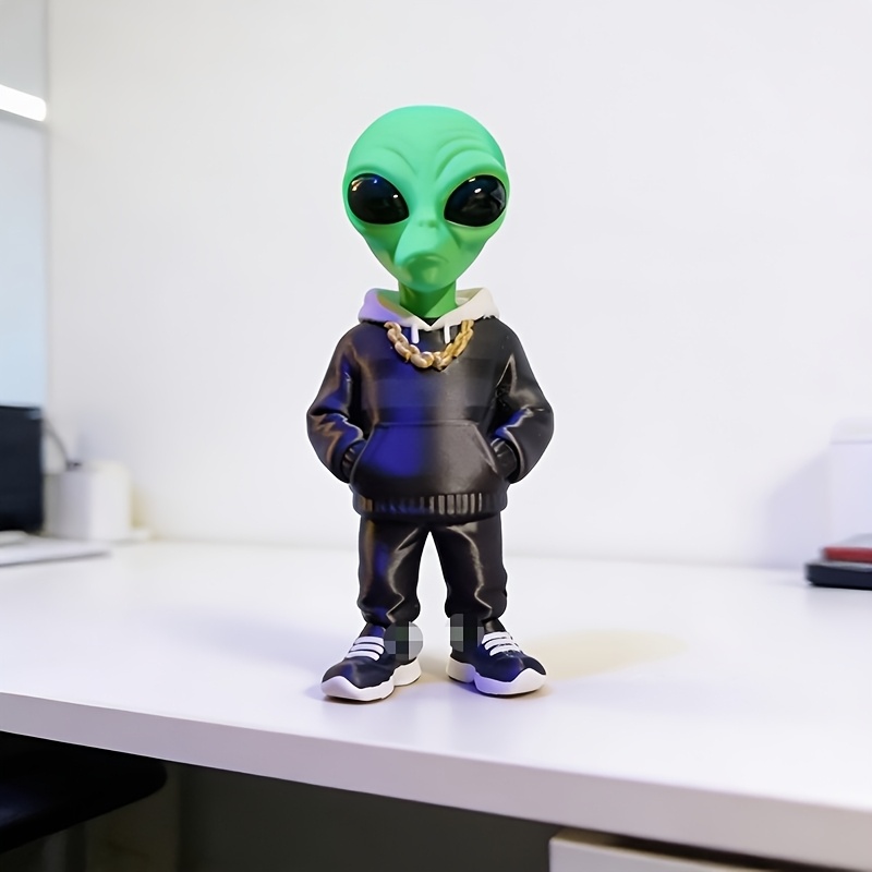 1 Piece Green Alien Figure wit - огляд і ціна Desk Setup Green
