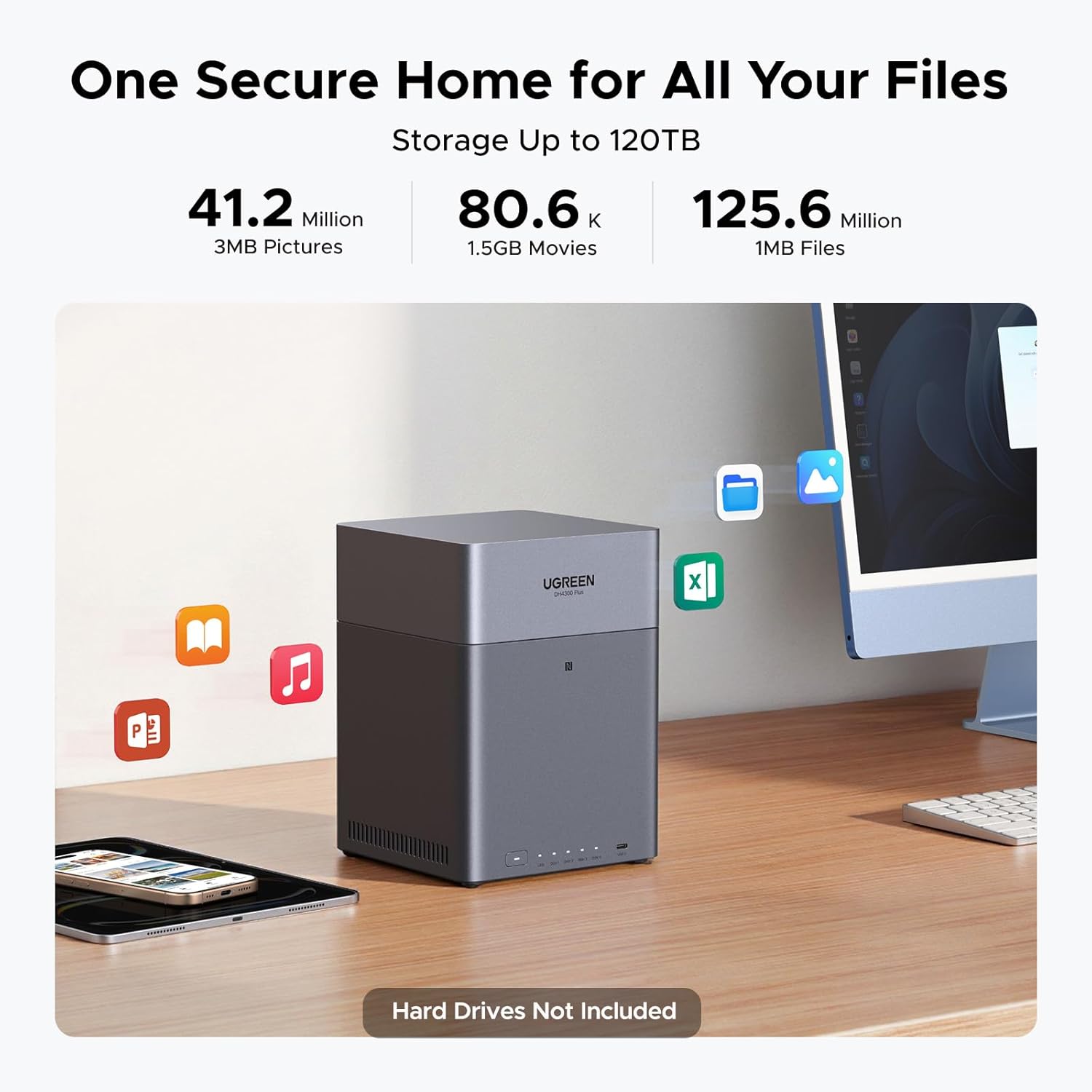 UGREEN NAS DH4300 Plus 4 Bay D - огляд і ціна Desk Setup Organization